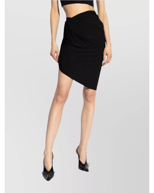 Jacquemus Black Draped Asymmetric High-Rise Mini Skirt