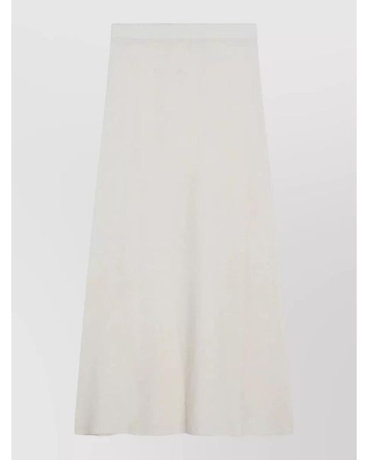Max Mara White A Line Skirt Ribbed Hem Design