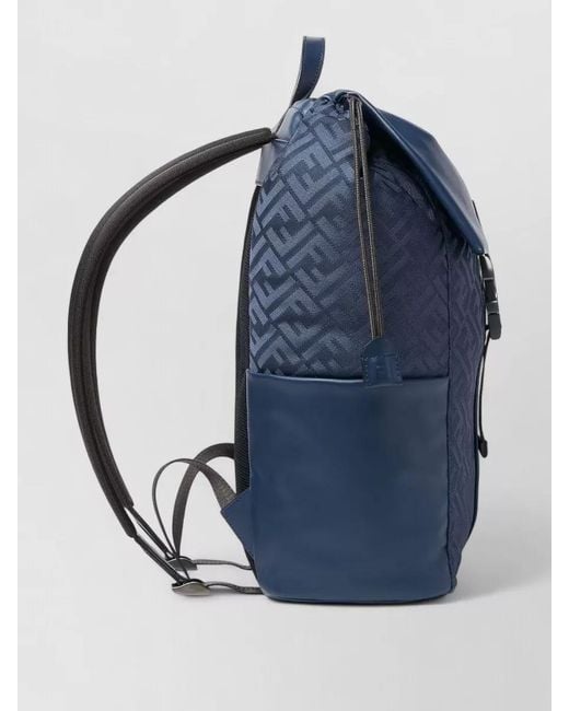 Fendi Blue Baguette Nylon Backpack
