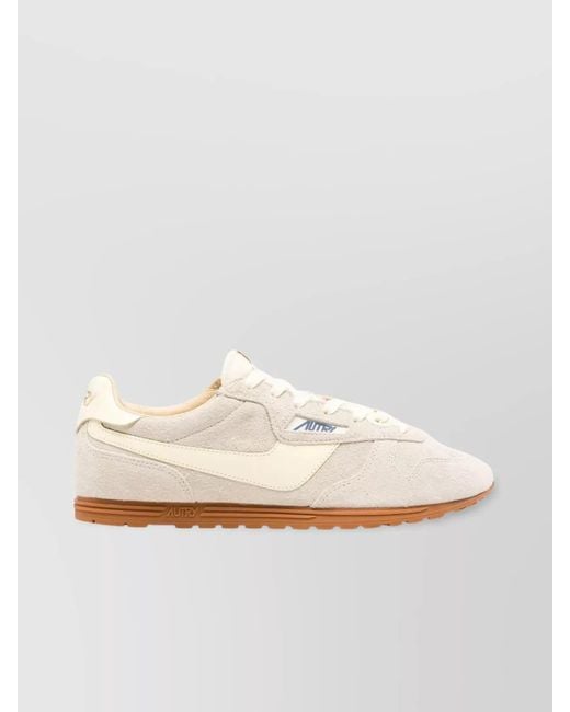 Autry White Suede Leather Low-Top Sneakers for men