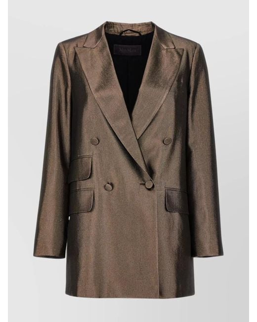Max Mara Brown Silk Edro Blazer