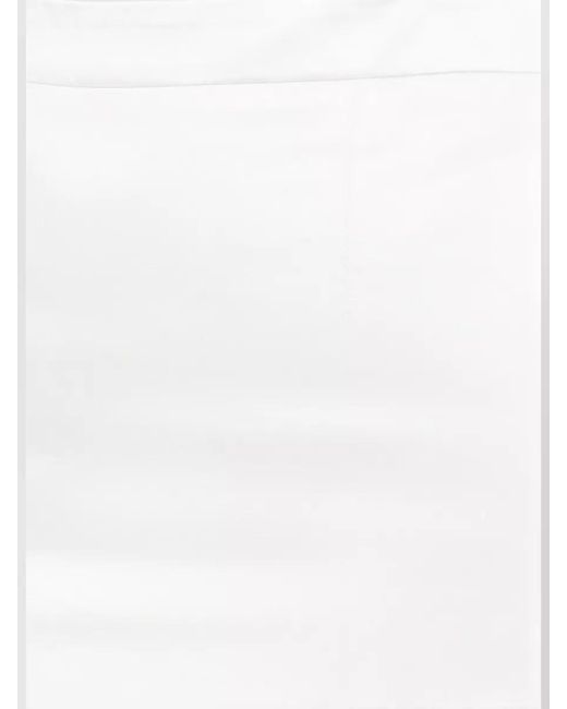 PT Torino White High Waisted Midi Skirt Cotton Blend