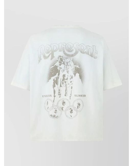 Represent White Graphic Cotton T Shirt Relaxed Fit for men