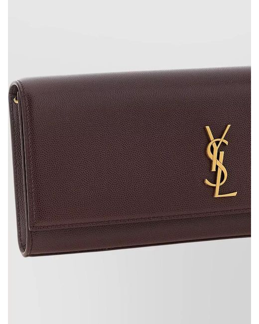 Saint Laurent Purple Kate Clutch Bag Chain Strap Design