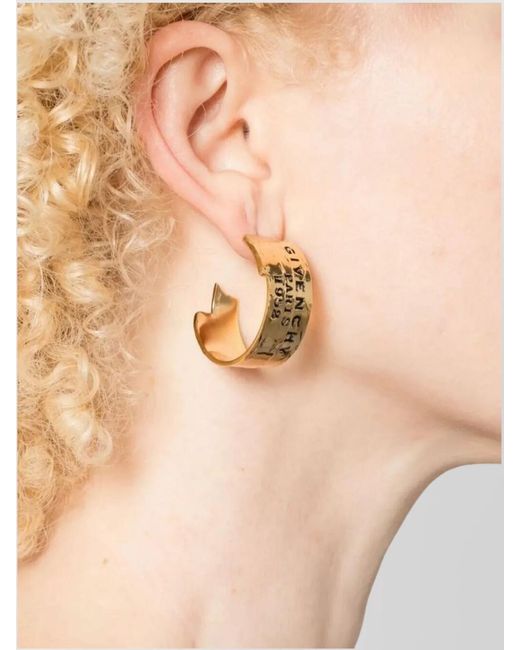 Givenchy Natural Brass Hoop Earrings