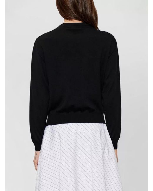 Moschino Blue Crew Neck Graphic Long Sleeve Top
