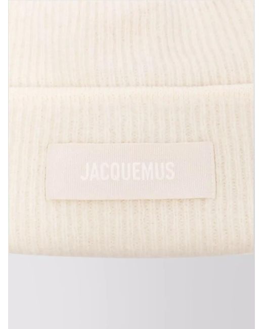 Jacquemus Natural Alpaca Wool Beanie for men