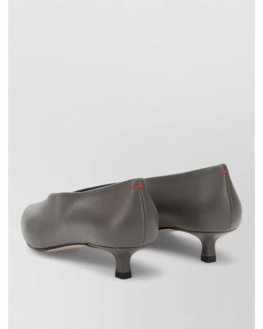 Aeyde Gray Clara 35Mm Pointed Toe Kitten Heel Pumps