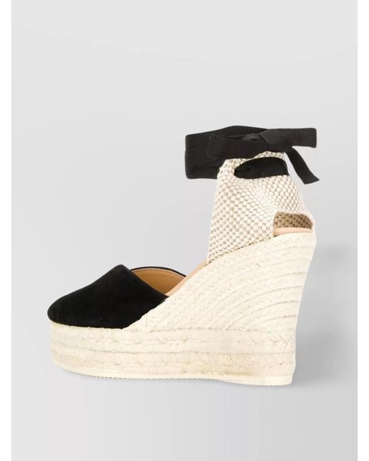 Manebí Black Suede Wedge Espadrilles