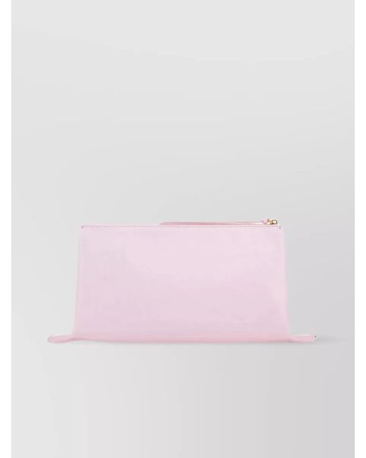 Jil Sander Pink Medium Leather Clutch Bag