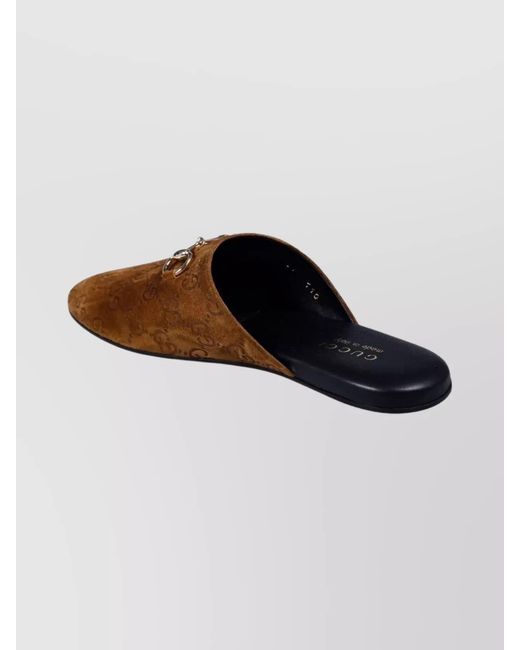Gucci Brown Suede Leather Mules