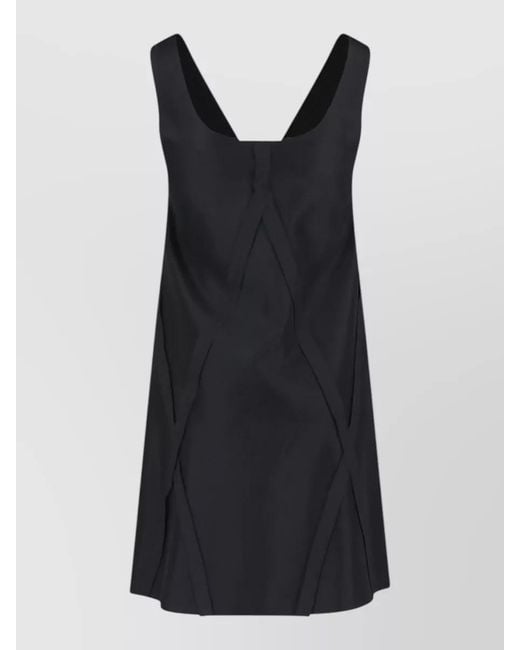 MM6 by Maison Margiela Black Knee Length Dress A Line V Neckline