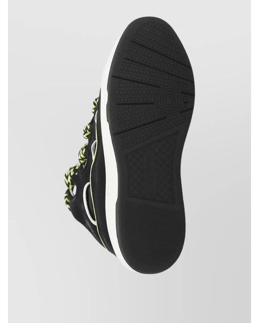 Lanvin Green Low Top Leather Sneakers Lace Detail