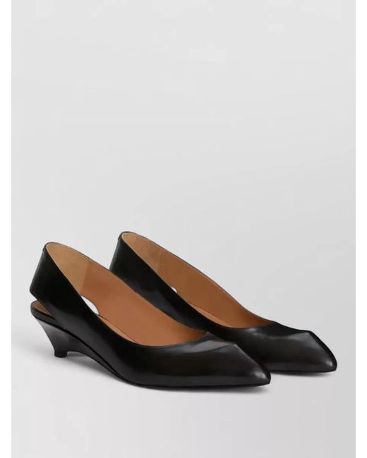 Jil Sander Black Slingback Ballerina Shoes Low Wedge Heel