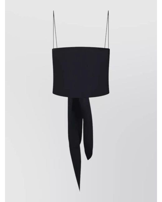 Forte_forte Black Linen Bustier Top