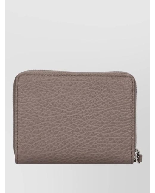 Maison Margiela Brown Textured Finish Leather Wallets And Cardholders