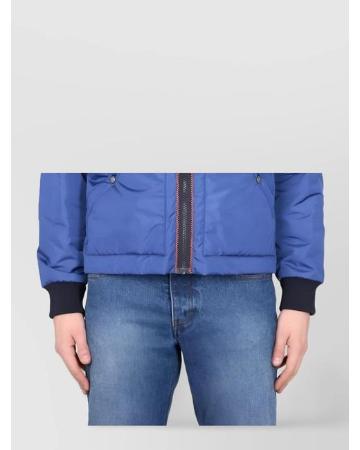 Fay Blue Hooded Bomber Jacket for men