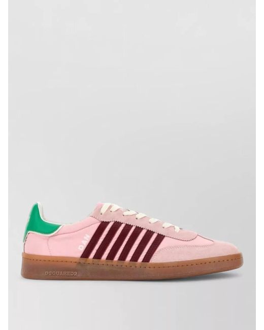DSquared² Pink Leather And Nylon Low-Top Sneakers for men