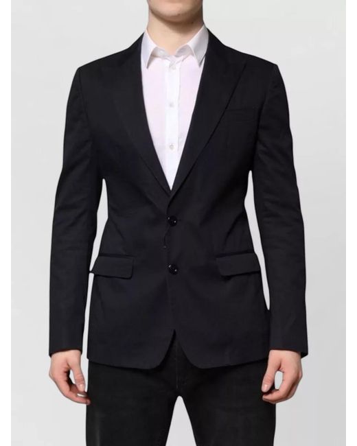 Dolce & Gabbana Black Silk Cotton Blazer for men