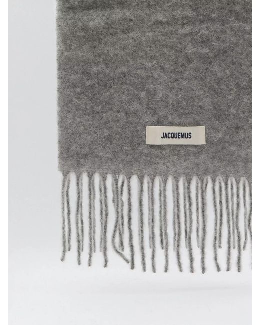 Jacquemus Gray Mohair Alpaca Scarf for men