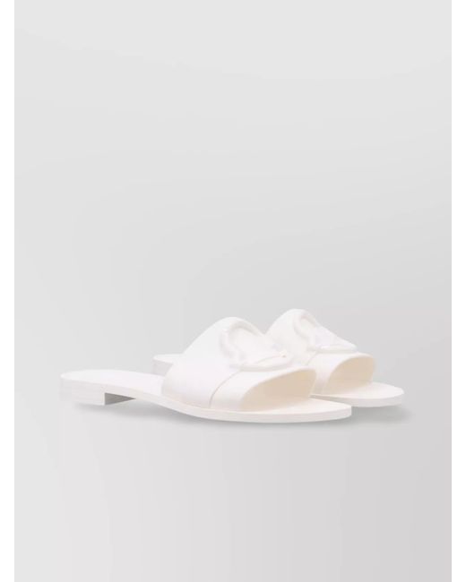 Moncler White Rubber Slides