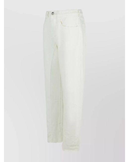 Jil Sander White Denim High-Rise Straight-Leg Jeans