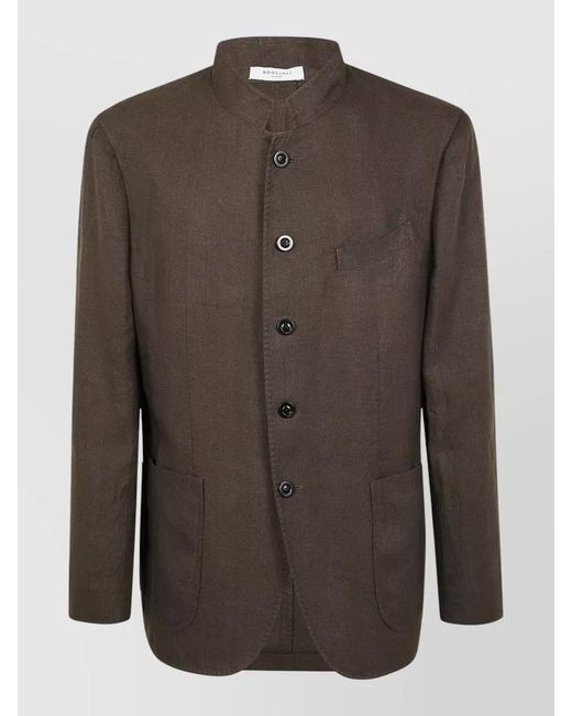 Boglioli Brown Linen Suit Jacket for men