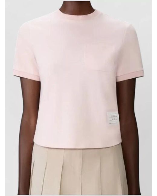 Thom Browne Pink Cotton Short Sleeve T-Shirt