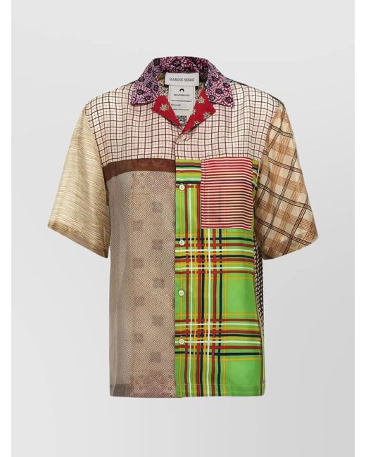 MARINE SERRE Multicolor Silk Bowling Shirt