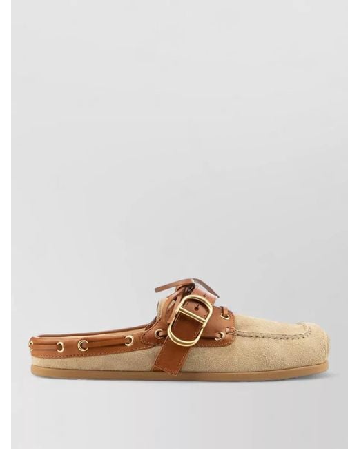 Dior Multicolor Loafers Leather Trim Round Toe Stitching