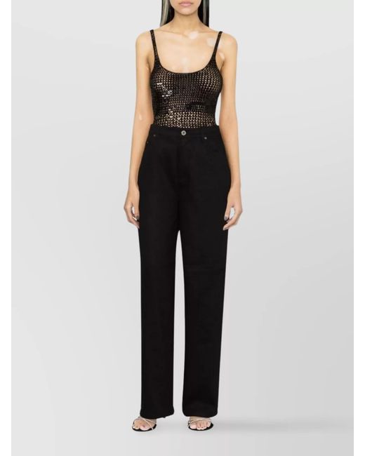ROTATE BIRGER CHRISTENSEN Black Wide-Leg Trousers