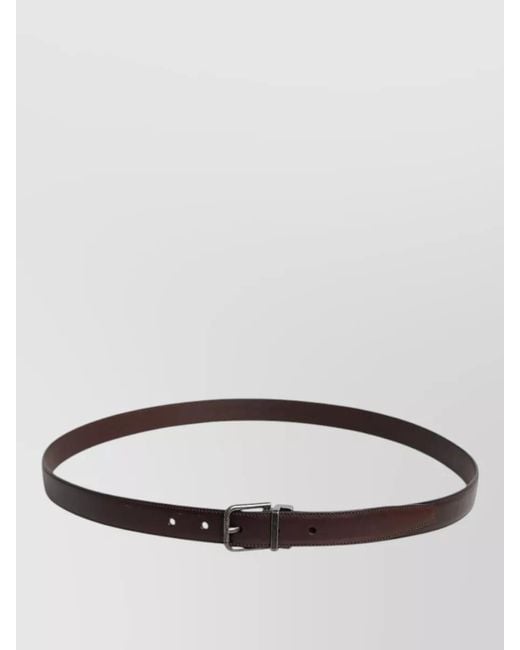 Dolce & Gabbana Brown Leather Belt Metal Buckle Adjustable for men