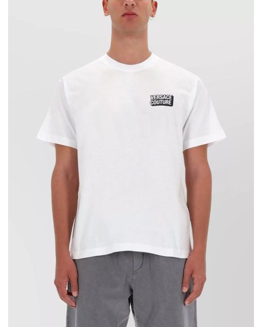 Versace Jeans Couture White Cotton Logo T-Shirt for men