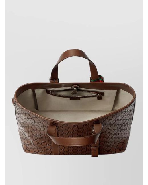 Gucci Brown Leather Briefcase for men