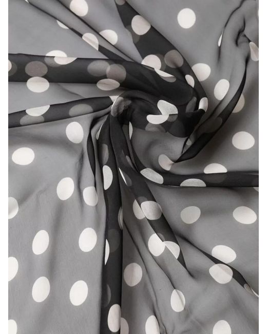 Dolce & Gabbana Black Polka Dot Silk Neck Wrap Shawl Scarf for men