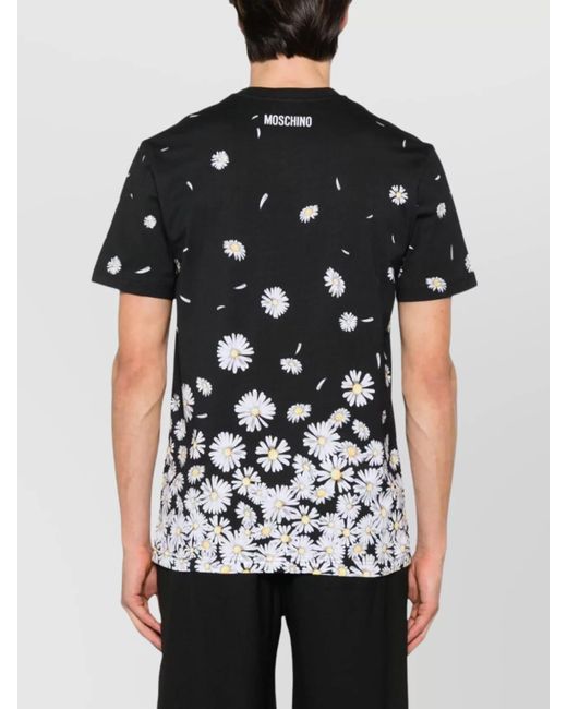Moschino Black Cotton Logo Print Short-Sleeve T-Shirt for men