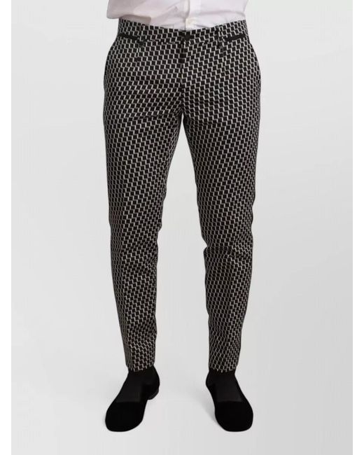 Dolce & Gabbana Gray Checked Three Piece Tuxedo Suit for men
