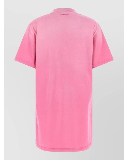 Courreges Pink Cotton Mini T-Shirt Dress