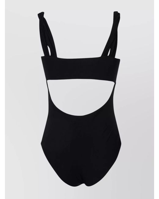 Nensi Dojaka Black Gathered One-Piece Swimsuit