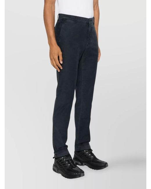 Incotex Blue Straight-Leg Trousers for men