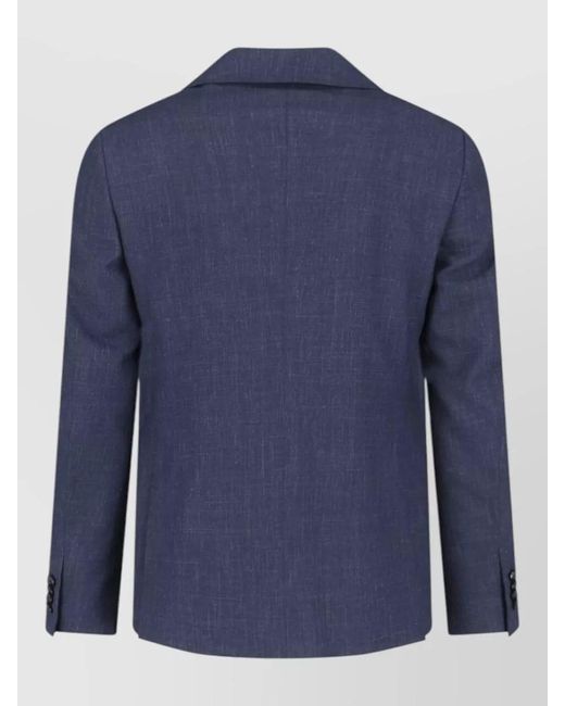 Zegna Blue Tailored Suit Notch Lapel Button Cuffs for men