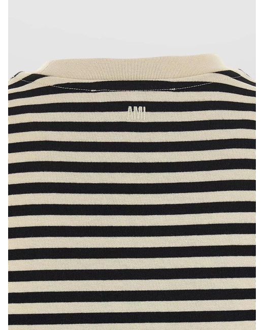 AMI Black Ami De Coeur Striped Knit Long Sleeve