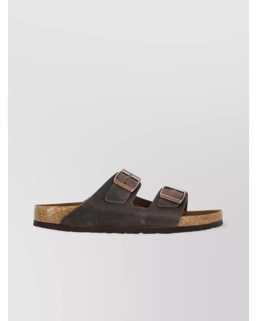 Birkenstock Brown Leather Flat Sandals