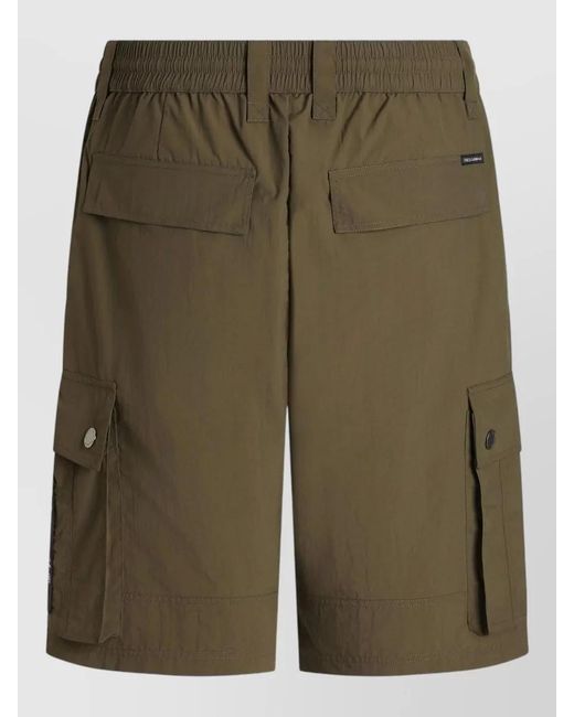 Dolce & Gabbana Green Mid Length Swim Boxer Multiple Pockets for men