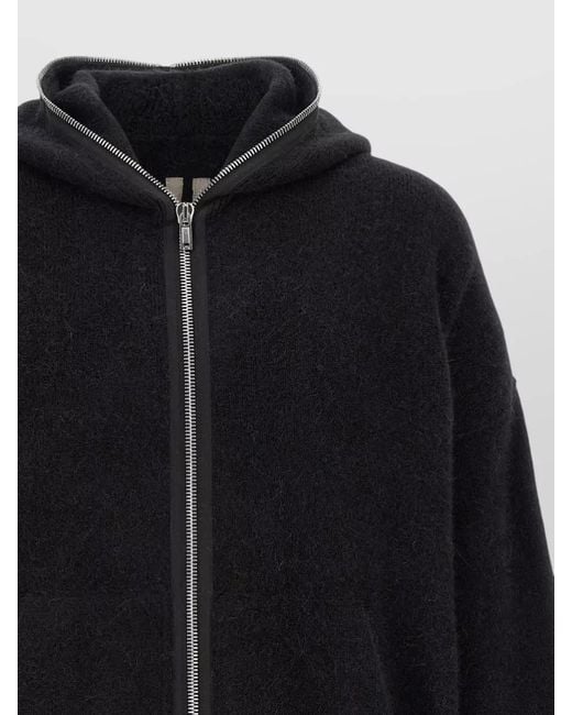 Rick Owens Blue Relaxed Hooded Jacket Casual Style Pockets for men