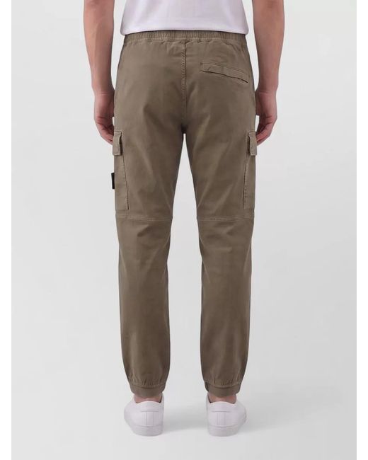 Stone Island Gray Stretch Cargo Pants Tapered Fit Old Treatment for men