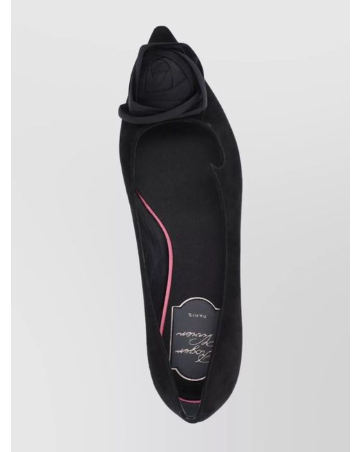 Roger Vivier Black Leather Ballerina Flats