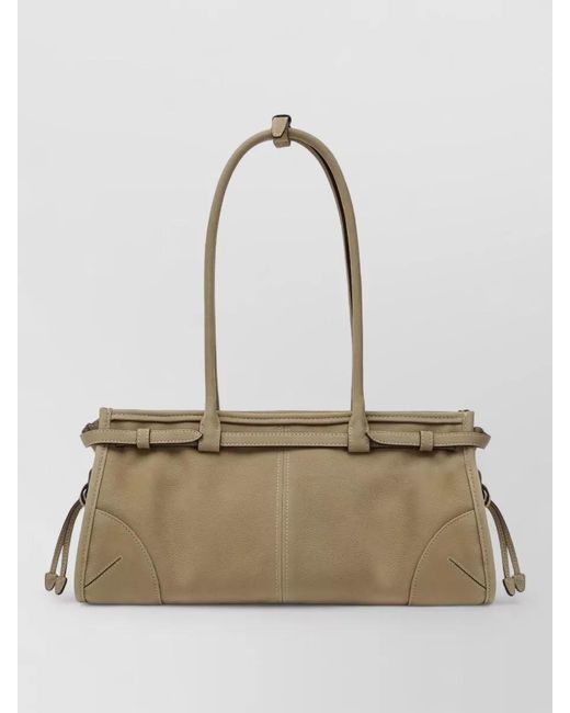 Prada Natural Shoulder Bag Side Drawstrings Top Handle