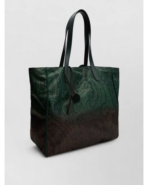 Etro Black Tote Bag Paisley Pattern Everyday Use