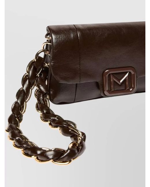 Marella Brown Mlaera Clutch Bag Chain Strap Flap